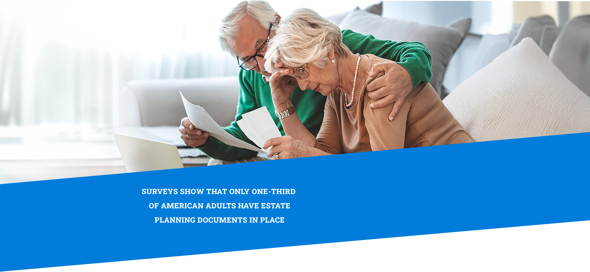 Senior couple reviewing estate planning documents